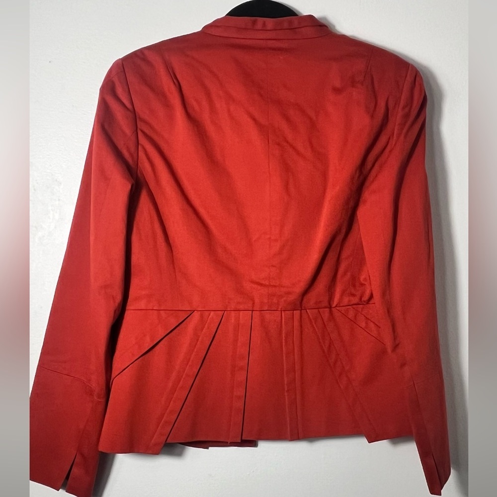 J. Peterman structured peplum style snap button blazer jacket rust orange - Picture 6 of 6